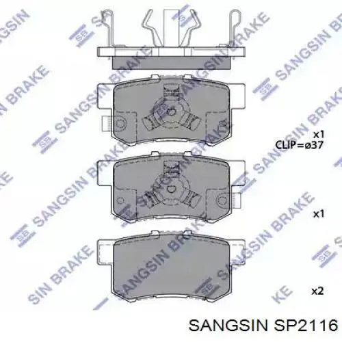 Comprar SP2116 Sangsin Pastillas de freno traseras