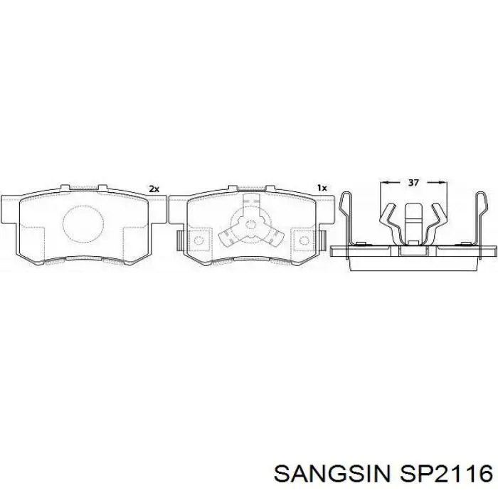 SP2116 Sangsin Pastillas freno traseras