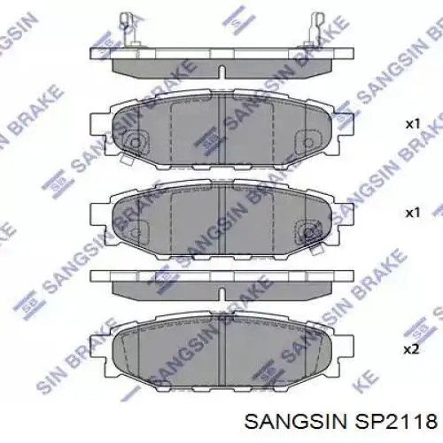 Comprar SP2118 Sangsin Pastillas de freno traseras