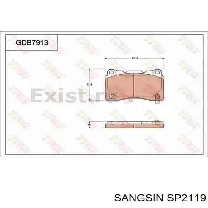 SP2119 Sangsin pastillas de freno delanteras