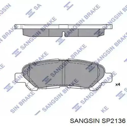Pastillas de freno traseras SP2136 Sangsin