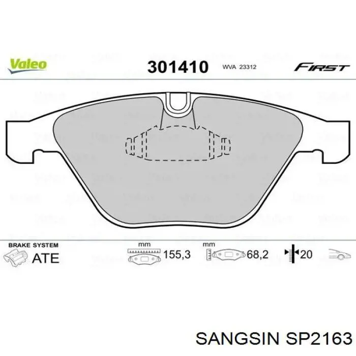 Pastillas de freno SP2163 Sangsin