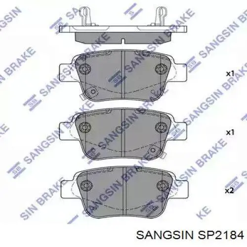 SP2184 Sangsin Pastillas freno traseras
