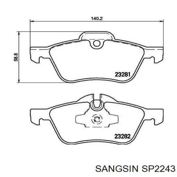 SP2243 Sangsin pastillas de freno delanteras