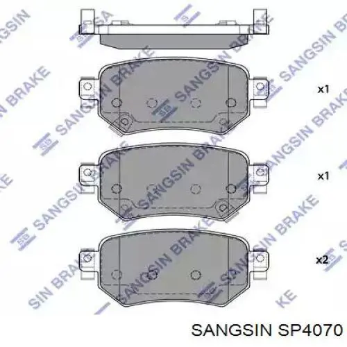 SP4070 Sangsin pastillas de freno traseras