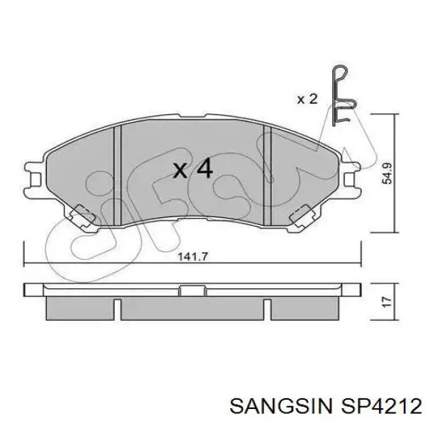 Pastillas de freno SP4212 Sangsin