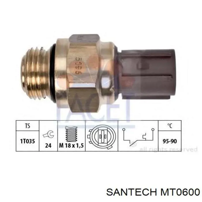 MT0600 Santech sensor, temperatura del refrigerante (encendido el ventilador del radiador)