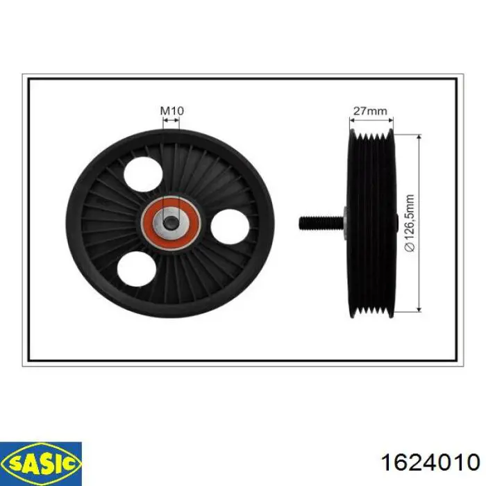 1624010 Sasic polea inversión / guía, correa poli v
