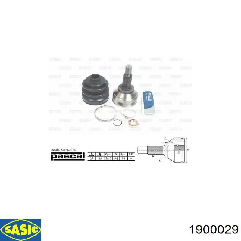 1900029 Sasic fuelle, árbol de transmisión delantero exterior