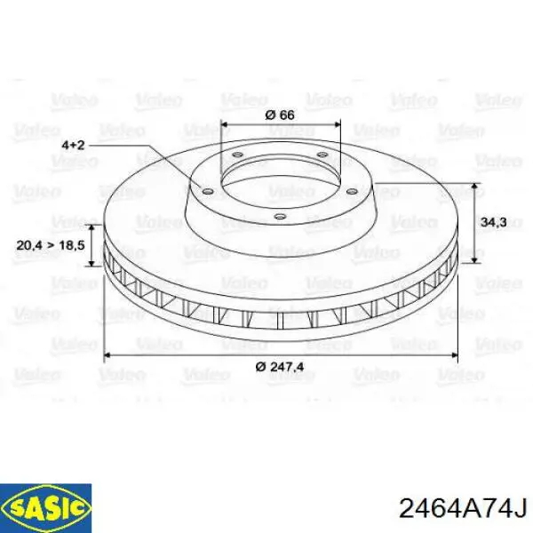 Freno de disco delantero Peugeot 205 1 741A, C
