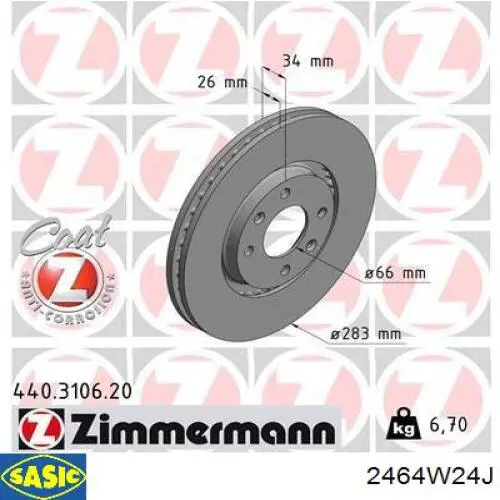 Freno de disco delantero Citroen C4 UD
