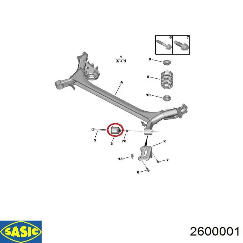 Comprar 2600001 Sasic Silentblock trasero