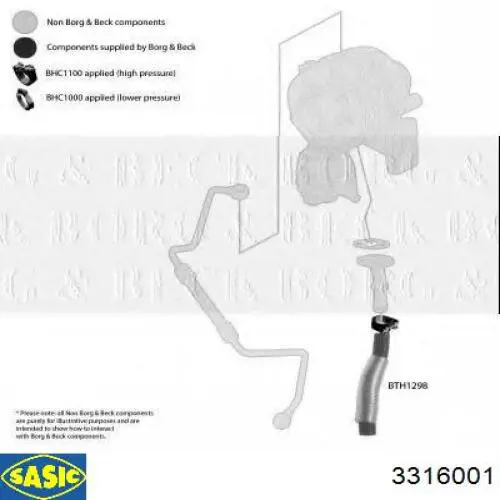 3316001 Sasic tubo (manguera Para Drenar El Aceite De Una Turbina)