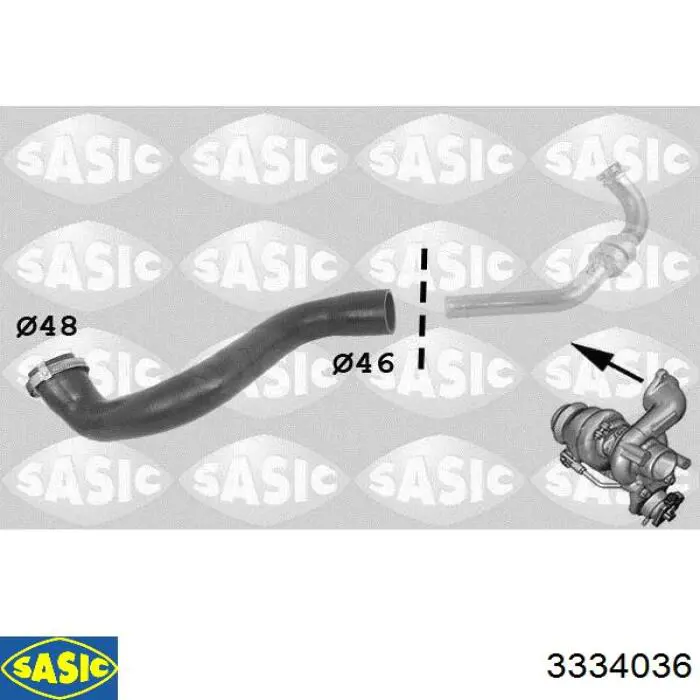 3334036 Sasic tubo flexible de aire de sobrealimentación superior