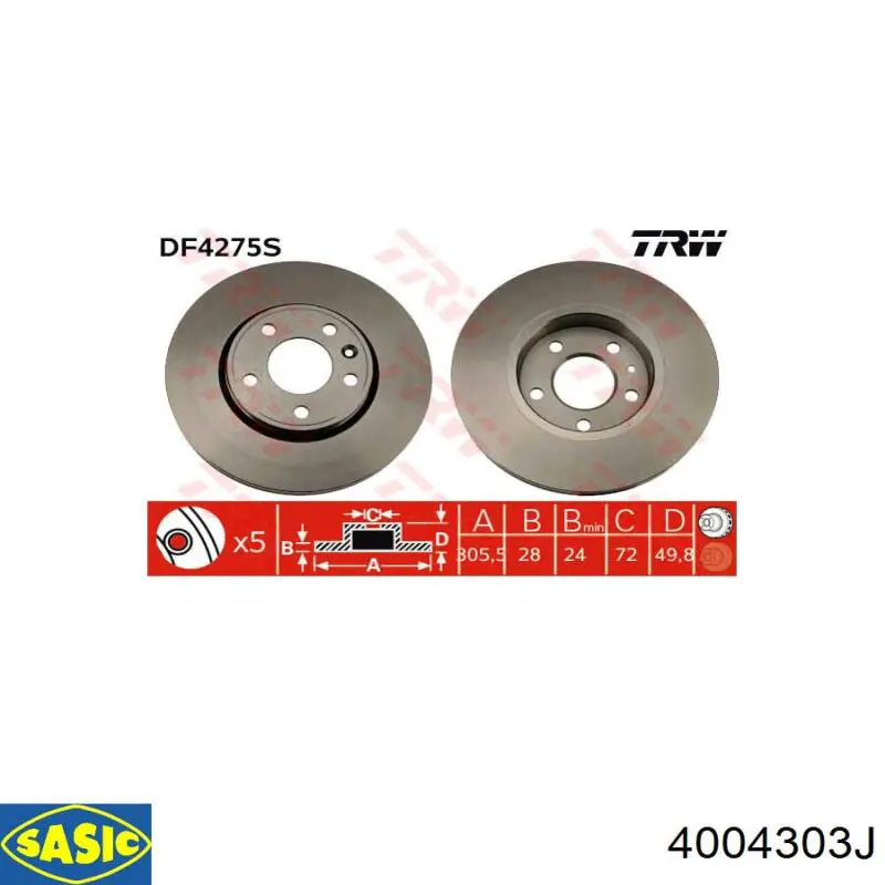 Freno de disco delantero Renault Trafic 2 FL