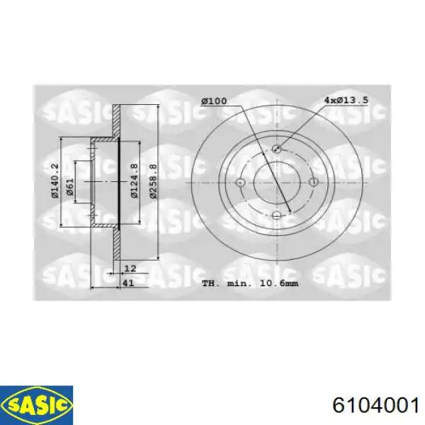 Frenos delanteros Sasic 6104001 precio, desde 25,02 EUR
