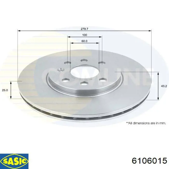 6106015 Sasic freno de disco delantero