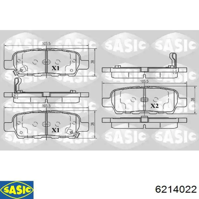 6214022 Sasic pastillas de freno delanteras