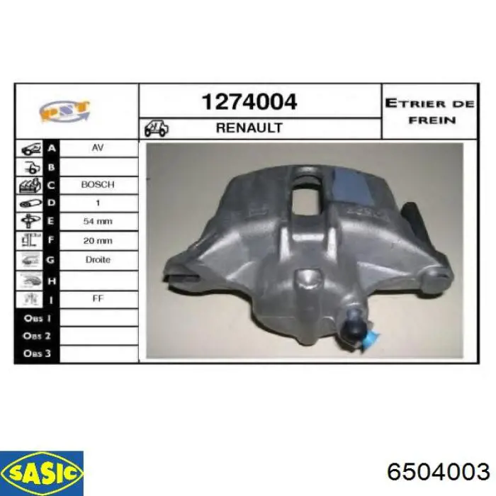7711135739 Renault (RVI) Pinza de freno delantera derecha