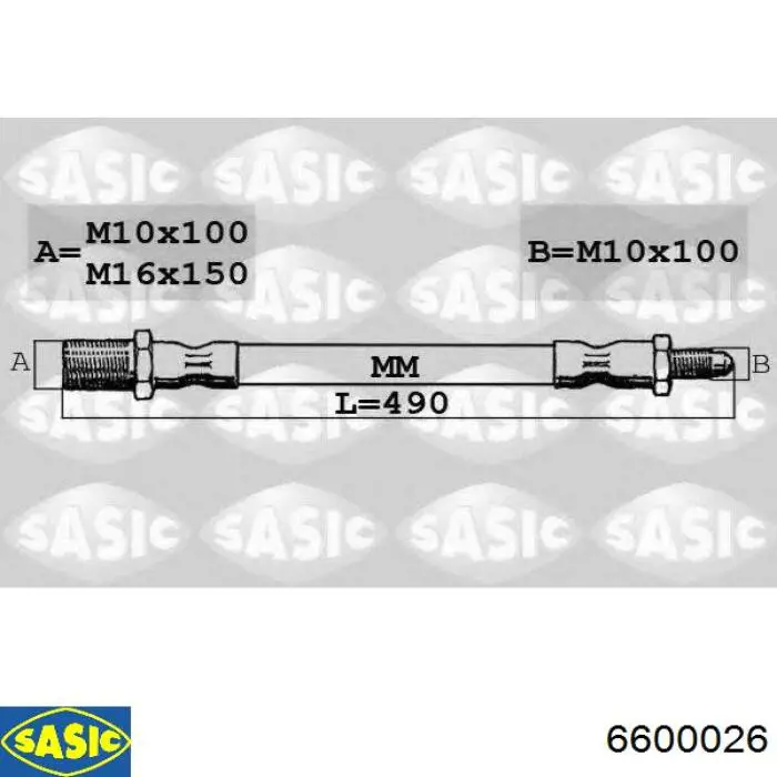 4806C9 Peugeot/Citroen tubo flexible de frenos trasero derecho