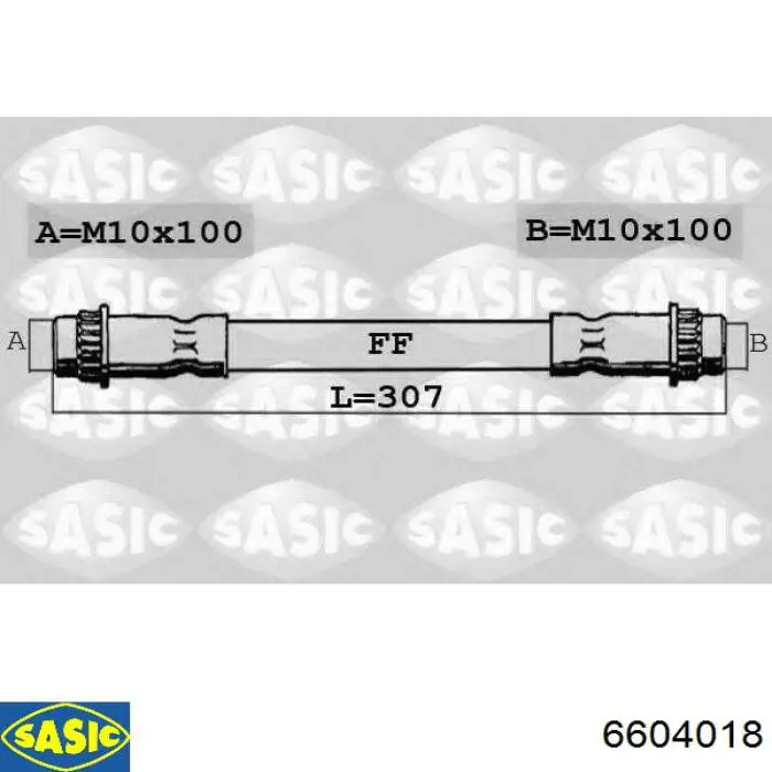 6604018 Sasic tubo flexible de frenos trasero