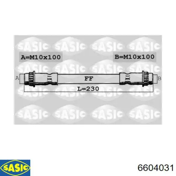 6604031 Sasic tubo flexible de frenos trasero