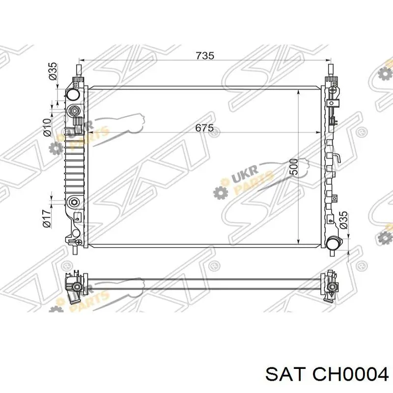 CH0004 SAT radiador refrigeración del motor