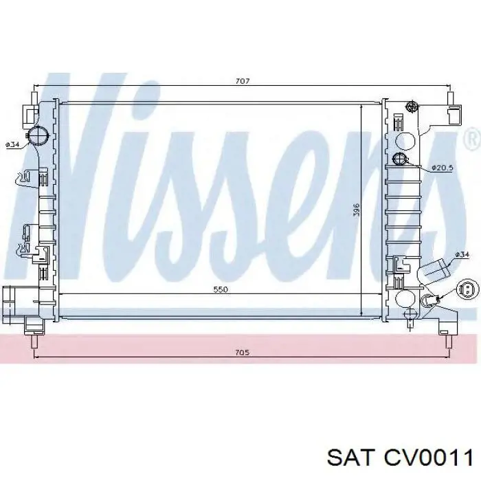 CV0011 SAT radiador refrigeración del motor