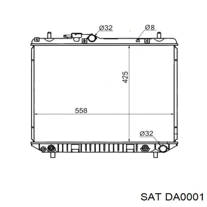 DA0001 SAT radiador refrigeración del motor