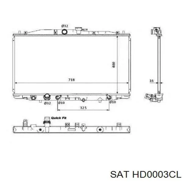 HD0003CL SAT radiador refrigeración del motor