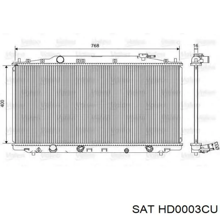 HD0003CU SAT radiador refrigeración del motor