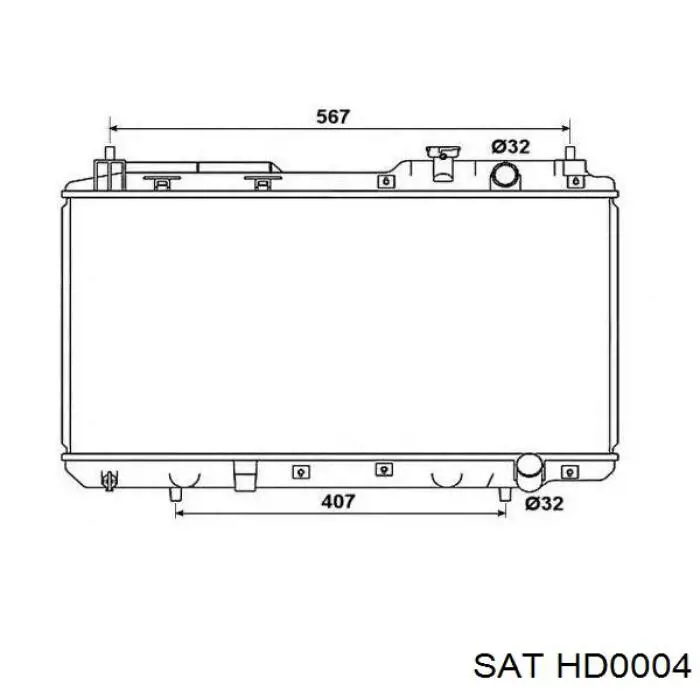 HD0004 SAT radiador refrigeración del motor