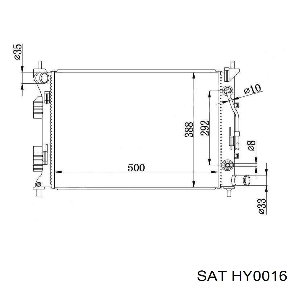 HY0016 SAT radiador refrigeración del motor