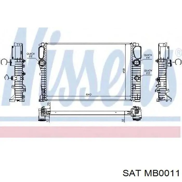 MB0011 SAT radiador refrigeración del motor