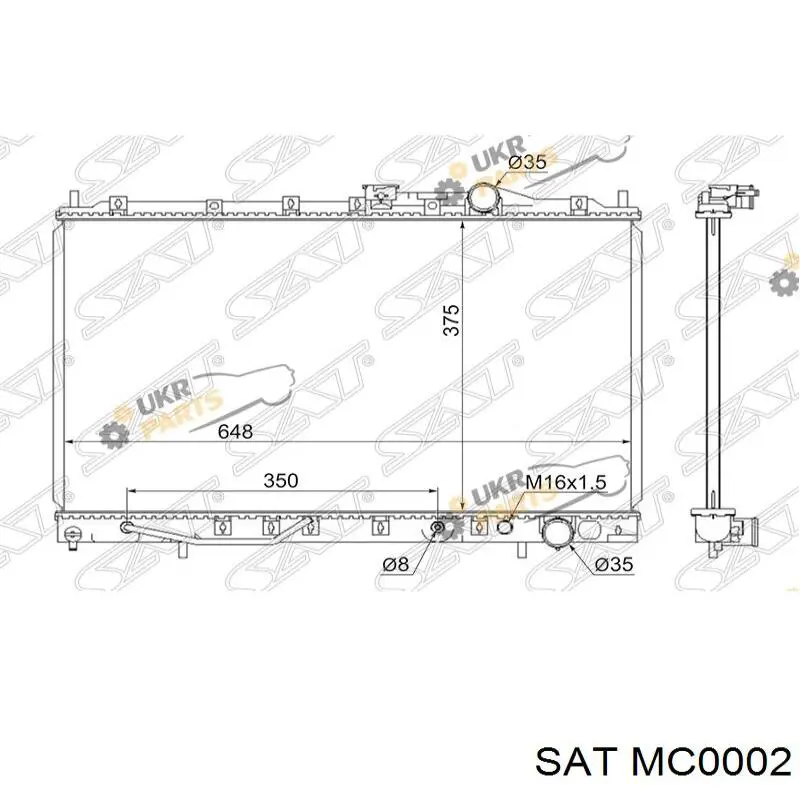 MC0002 SAT radiador refrigeración del motor