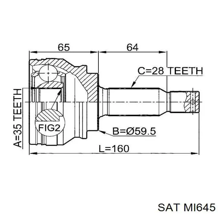 MI645 SAT junta homocinética interior delantera izquierda