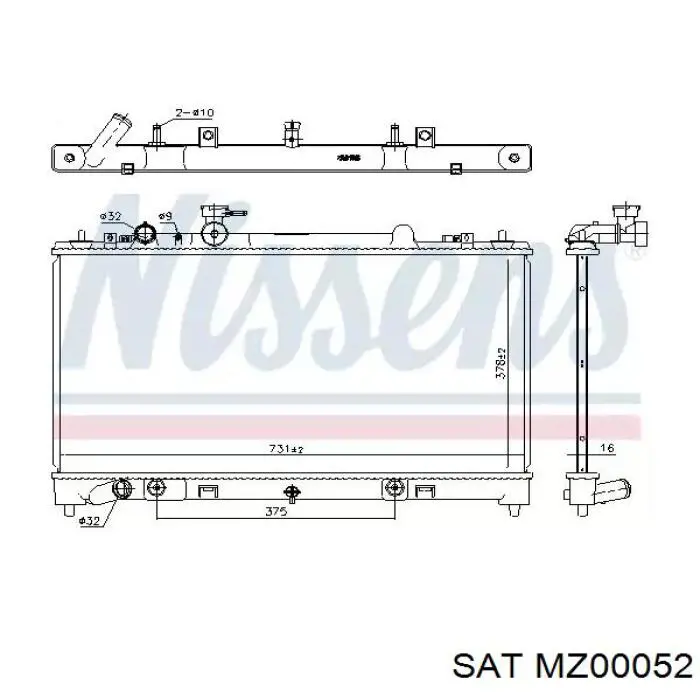 MZ00052 SAT radiador refrigeración del motor