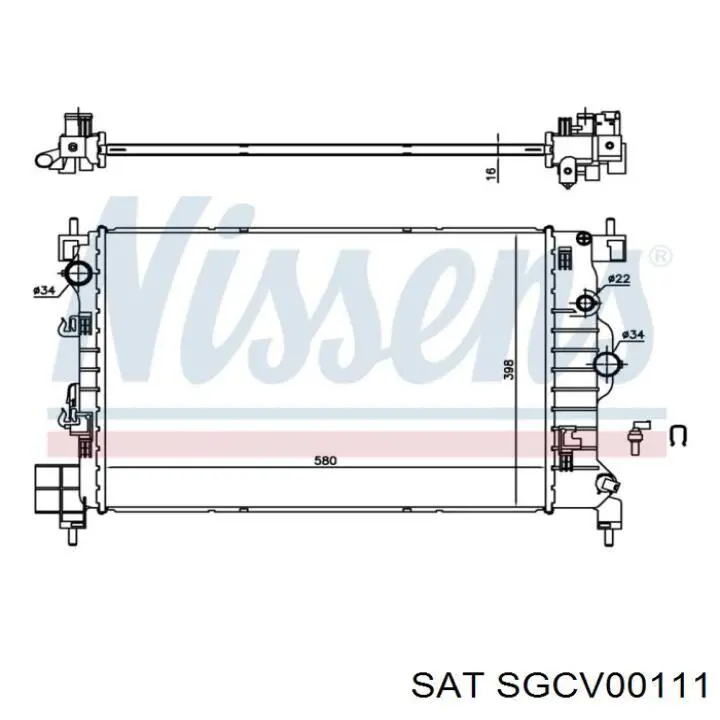 SGCV00111 SAT radiador refrigeración del motor