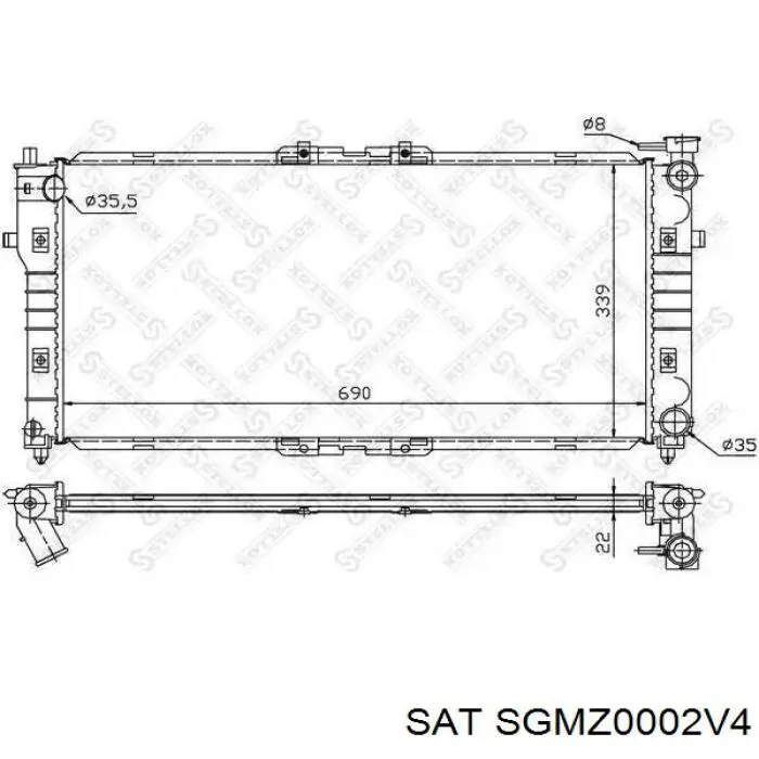 SGMZ0002V4 SAT radiador refrigeración del motor