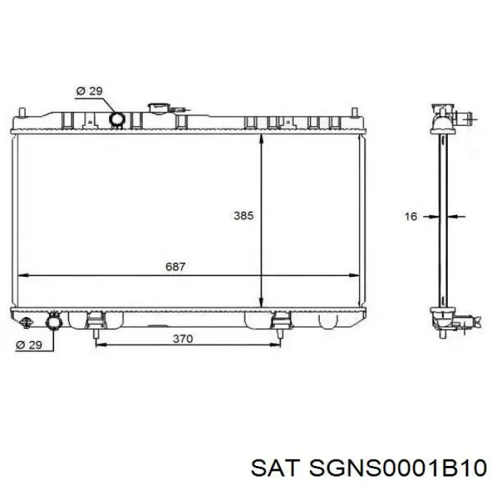 SGNS0001B10 SAT radiador refrigeración del motor