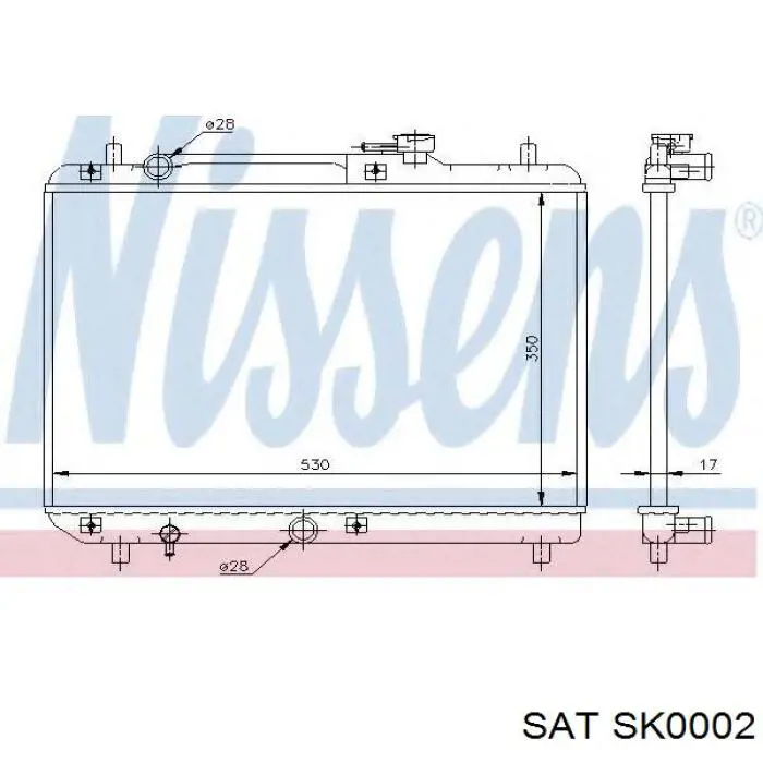 SK0002 SAT radiador refrigeración del motor