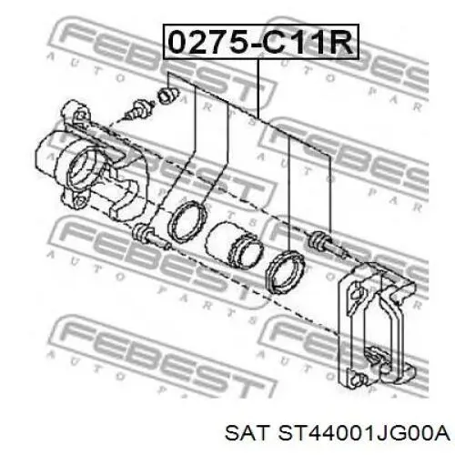 ST44001JG00A SAT pinza de freno trasero derecho