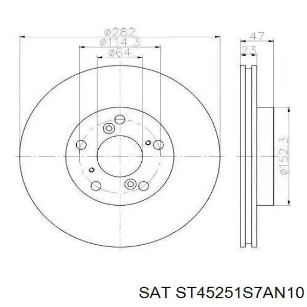 ST45251S7AN10 SAT disco de freno delantero