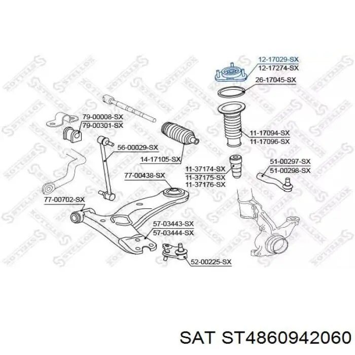 ST4860942060 SAT soporte amortiguador delantero