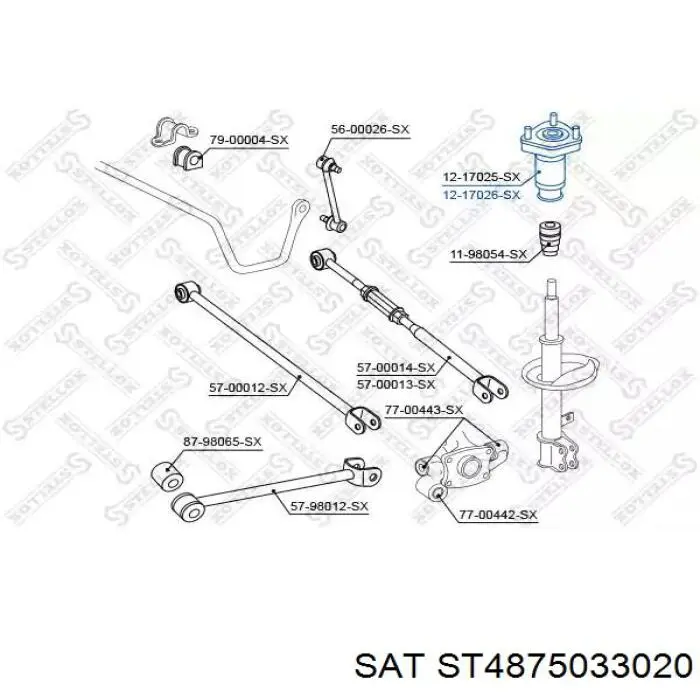 ST4875033020 SAT soporte amortiguador trasero derecho