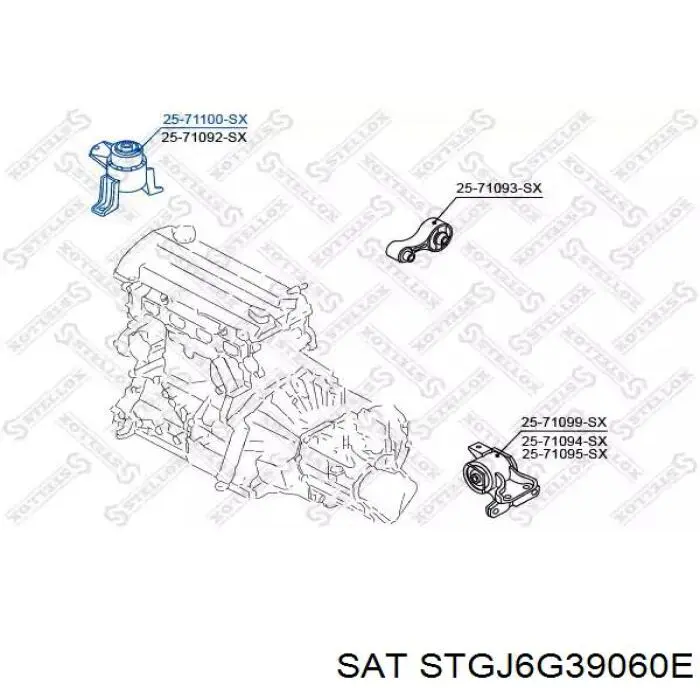 STGJ6G39060E SAT soporte de motor derecho