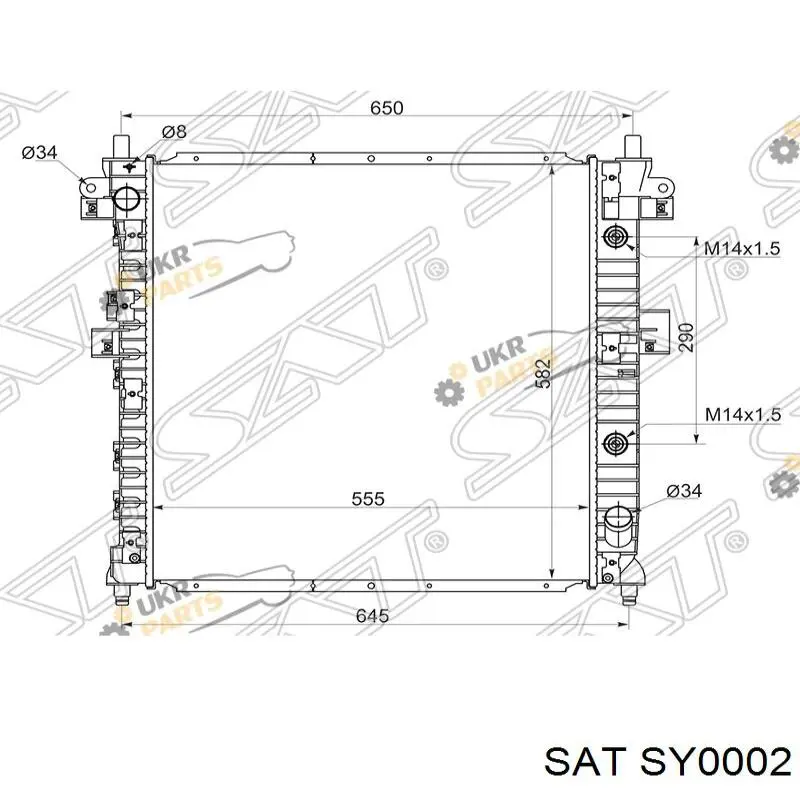 SY0002 SAT radiador refrigeración del motor