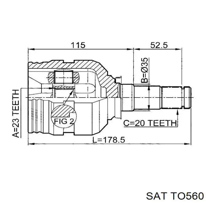 TO560 SAT junta homocinética interior delantera izquierda