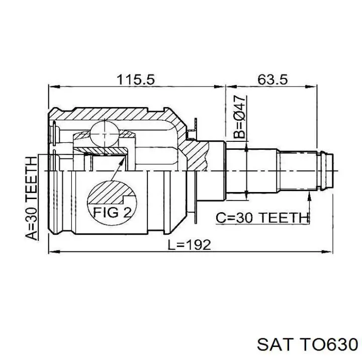 TO630 SAT junta homocinética interior delantera