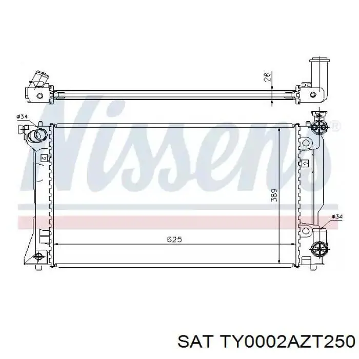 TY0002AZT250 SAT radiador refrigeración del motor